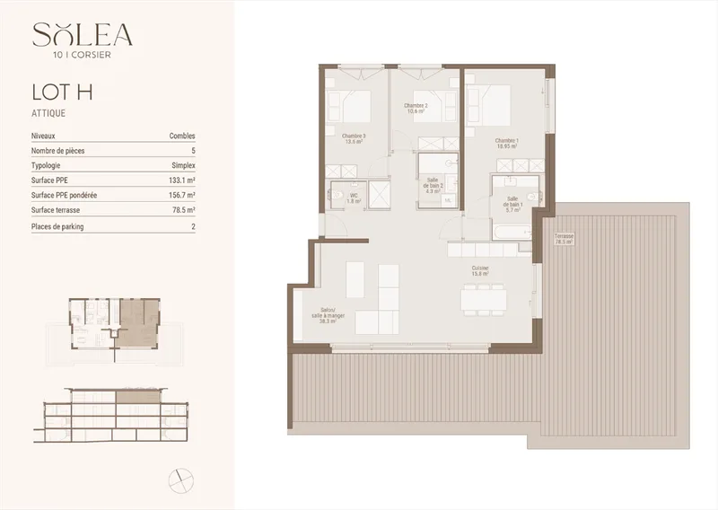 Wohnung 5 Zimmer in Corsier — 8